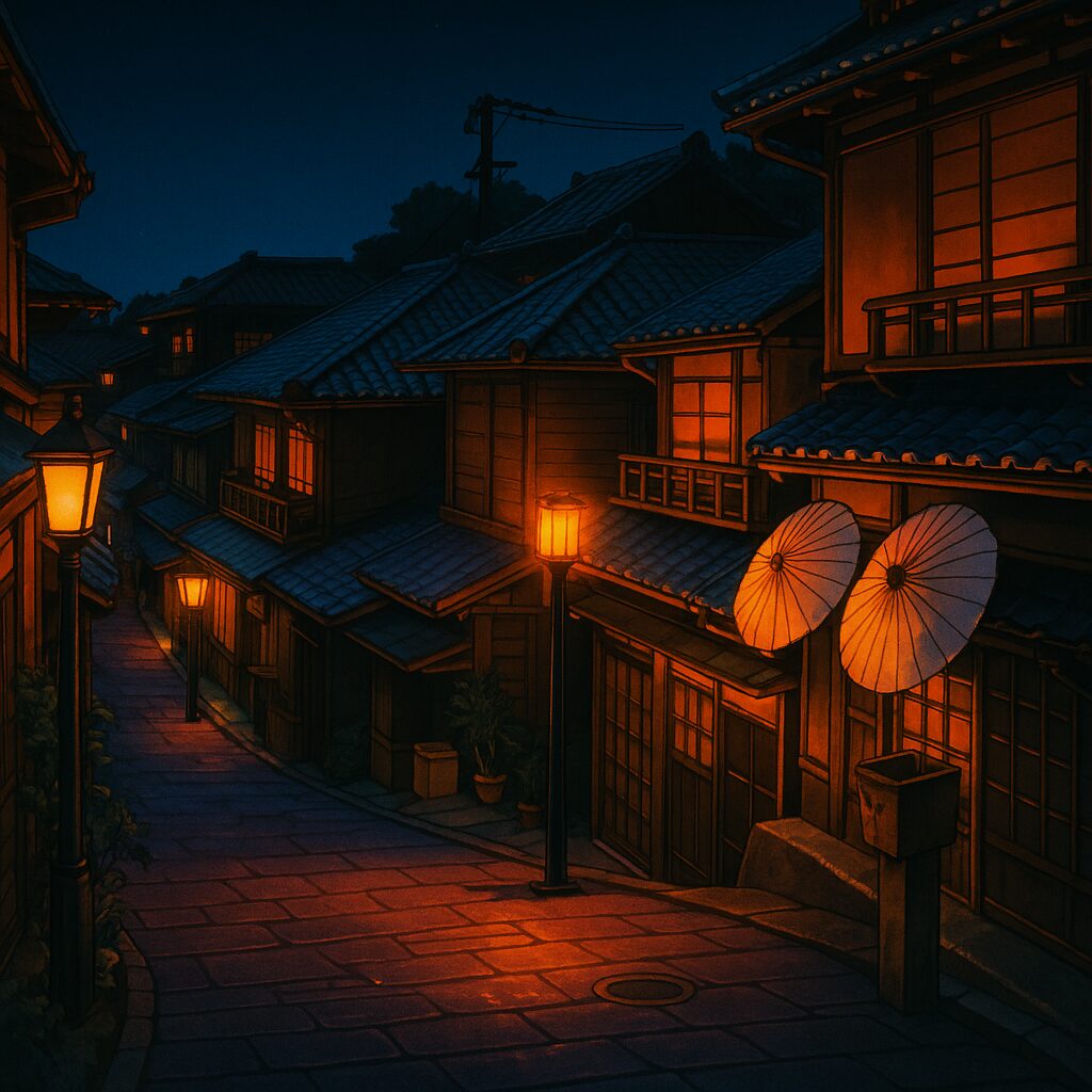 ChatGPTジブリ風夜の街