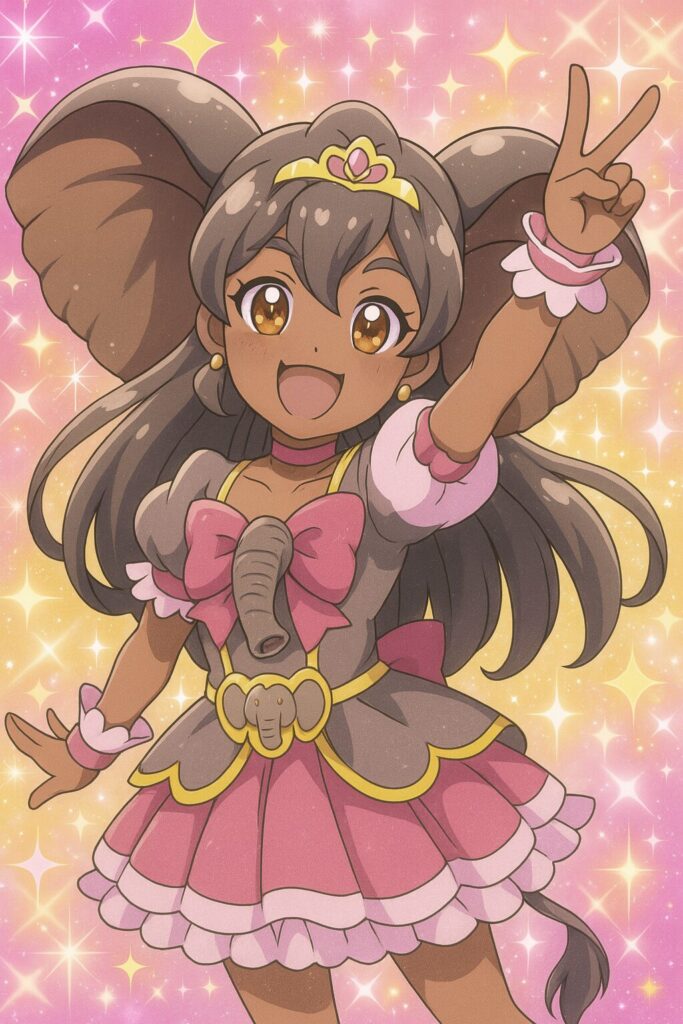 プリキュア風象のイラスト